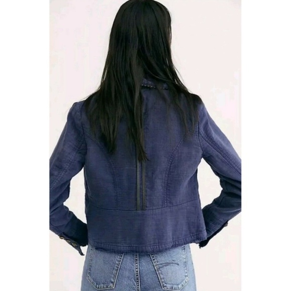 Free People Night Sky Cadet Military Crop Jacket - Picture 3 of 7